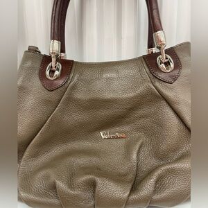 Valentina Beige Leather Shoulder Bag
